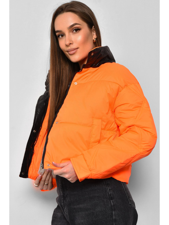 Куртка жіноча демісезонна помаранчевого кольору 1016 174111C