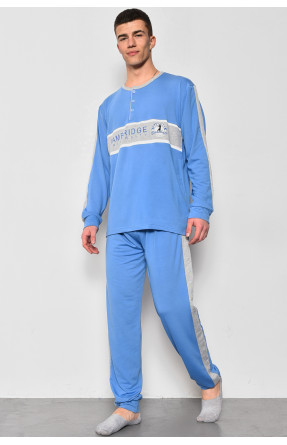 Піжама чоловіча на флісі напівбатальна блакитного кольору 5026 174131C