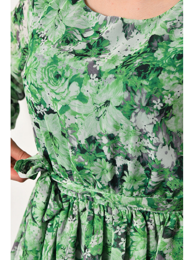 Платье женское шифоновое зеленого цвета с принтом 4004 174138C