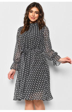 Сукня жіноча шифонова сірого кольору з принтом 4009 174143C