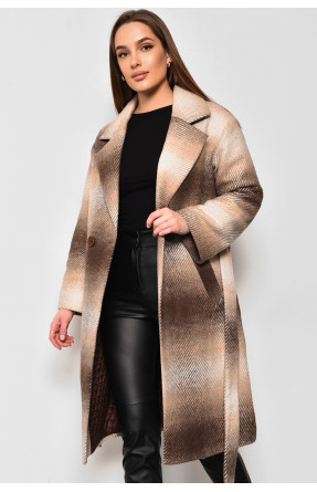Пальто жіноче демісезонне коричневого кольору 5023-5019 174151C