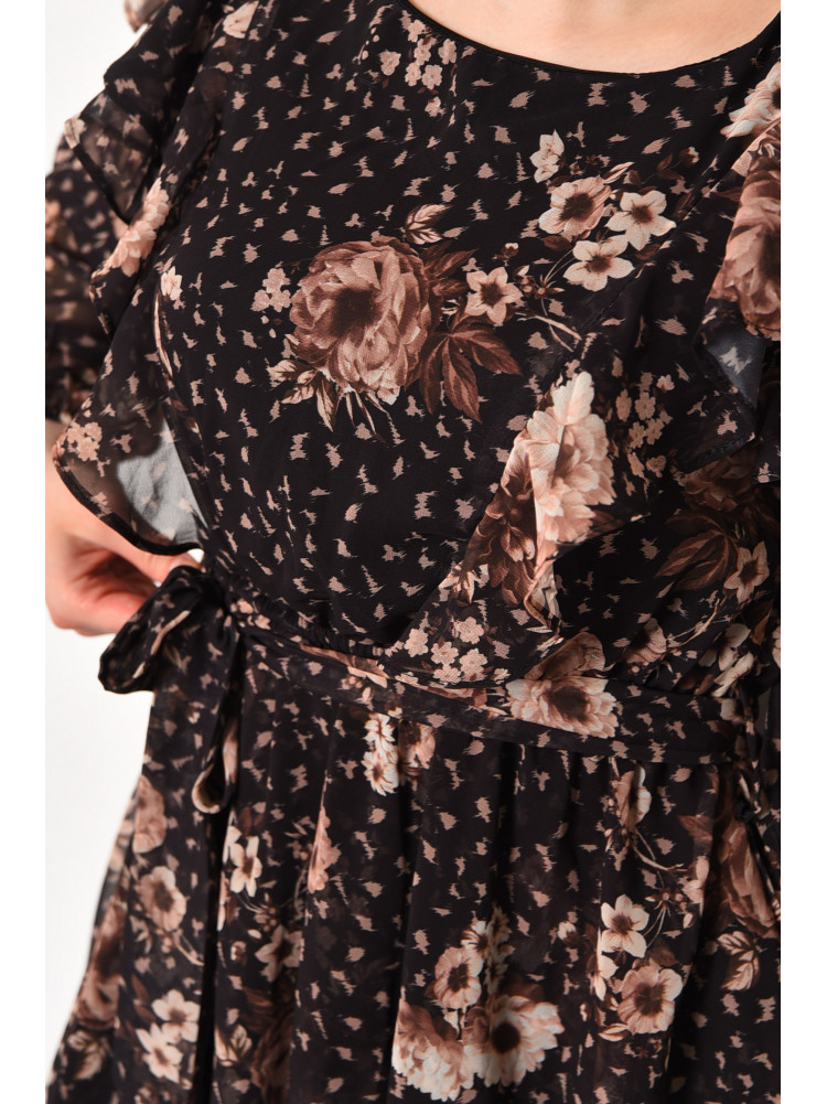 Сукня жіноча шифонова чорного кольору з принтом 4001 174159C