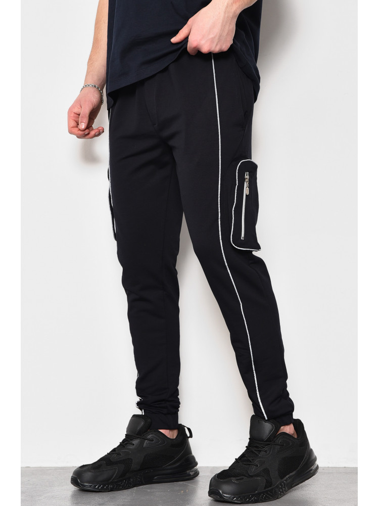 Спортивные штаны мужские темно-синего цвета 007-15 174183C