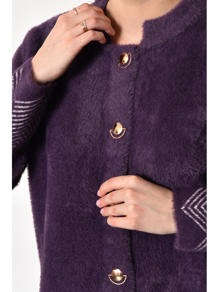 Кардиган женский альпака фиолетового цвета 927 174217C