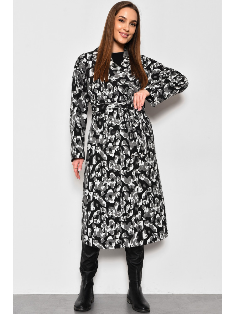Пальто жіноче демісезонне чорно-білого кольору 5017-1584 174250C