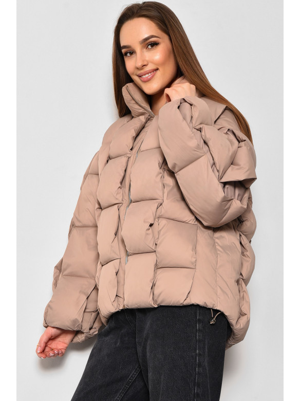 Куртка женская еврозима бежевого цвета 8063 174327C