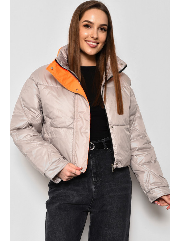 Куртка женская демисезонная бежевого цвета 1016 174330C