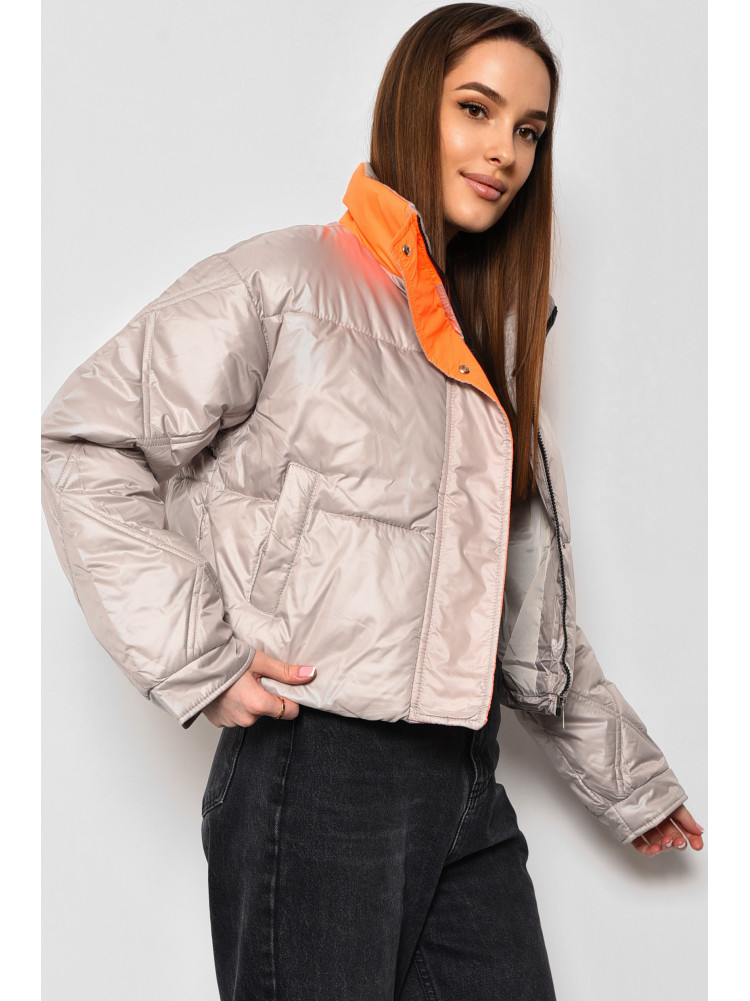 Куртка жіноча демісезонна бежевого кольору 1016 174330C