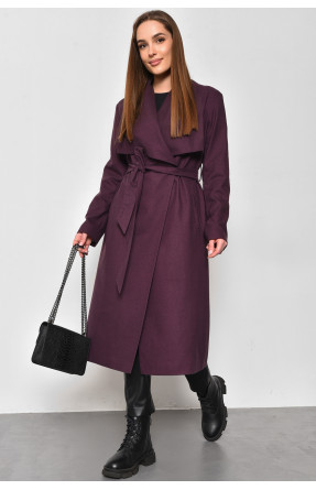 Пальто жіноче демісезонне фіолетового кольору 174345C