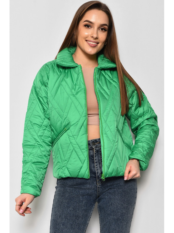 Куртка женская демисезонная зеленого цвета 3244 174346C