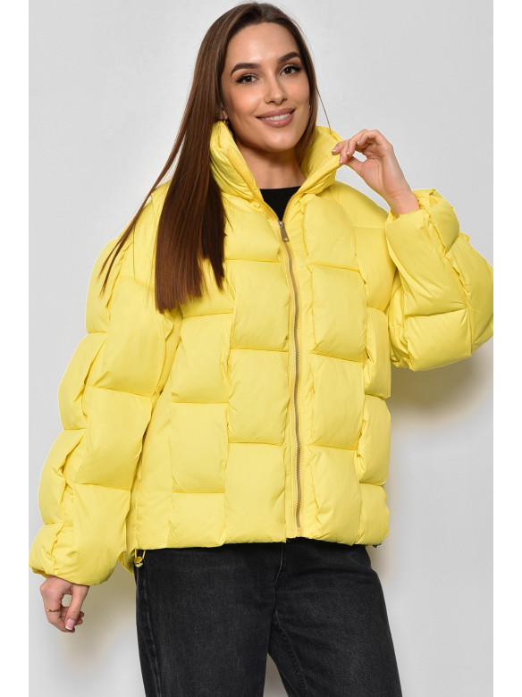Куртка женская еврозима желтого цвета 8063 174367C