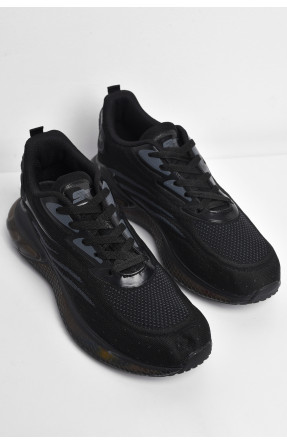 Кросівки чоловічі чорного кольору на шнурівці А520-3 174378C
