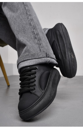 Кросівки жіночі чорного кольору на шнурівці 82-2 174397C