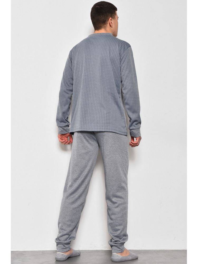 Пижама мужская на флисе полубатальная серого цвета 5024 174426C