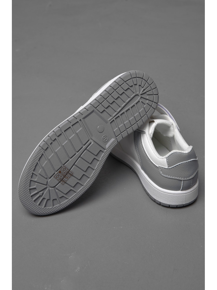 Кросівки дитячі біло-сірого кольору на ліпучках 225-3 174427C