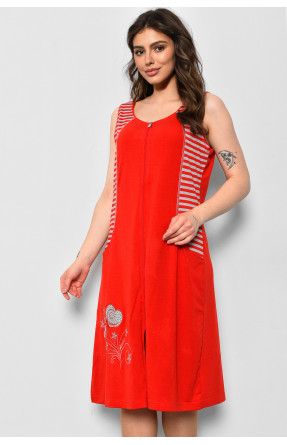Халат жіночий напівбатальний літній червоного кольору 174467C