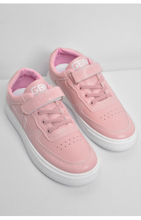 Кроссовки детские розового цвета на липучке и шнуровке 500-008 174501C