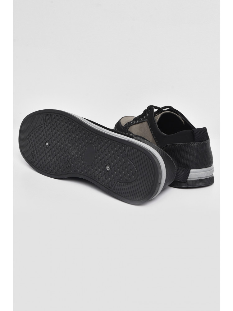 Кросівки чоловічі чорно-сірого кольору на шнурівці 920-1 174544C