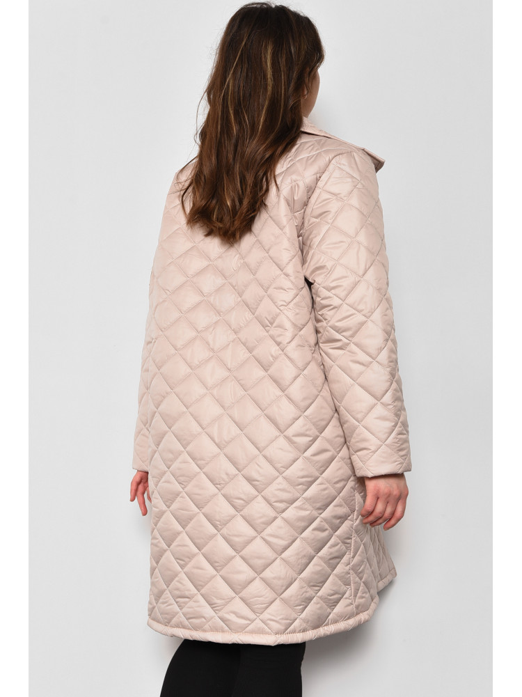 Куртка жіноча демісезонна на запах бежевого кольору 6475 174550C
