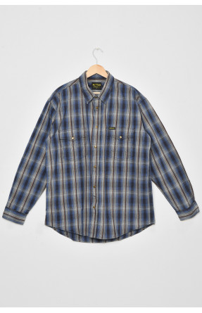 Рубашка мужская батальная синего цвета в полоску 1623 174800C