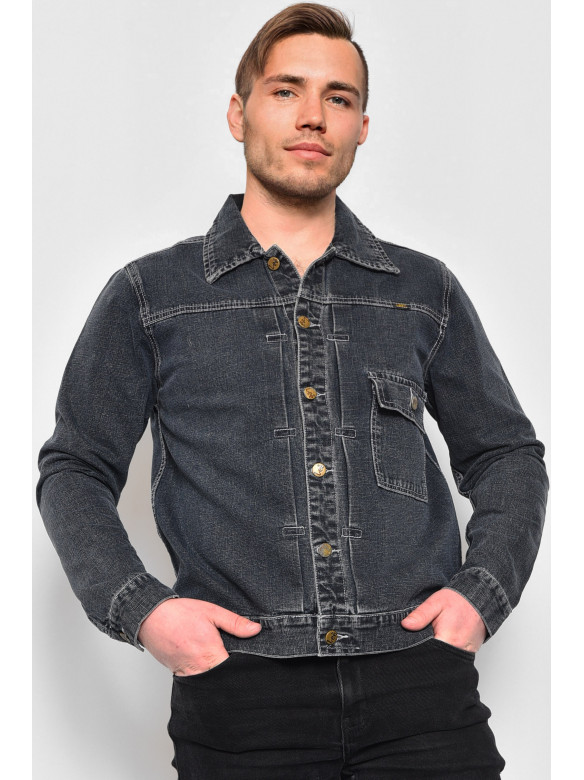 Пиджак мужской джинсовый серого цвета 374В-1 174810C