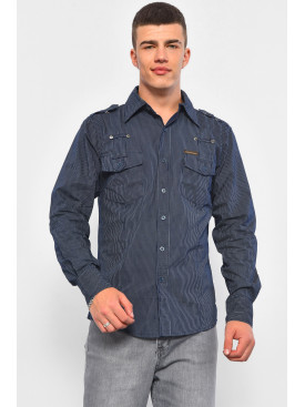 Рубашка мужская синего цвета в полоску 38125 174921C