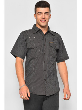 Рубашка мужская коричневого цвета в полоску 38125 174922C Рубашка мужская коричневого цвета в полоску 38125 174922C