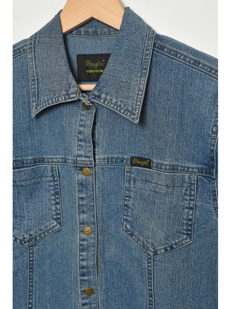 Рубашка мужская батальная джинсовая синего цвета 603 174942C