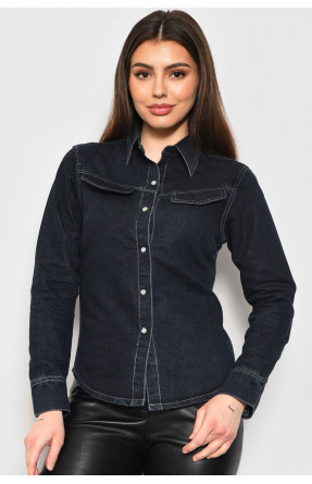 Рубашка женская джинсовая темно-синего цвета 301 174952C