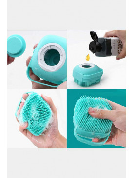 Силиконовая массажная мочалка для душа с дозатором для геля 174972C