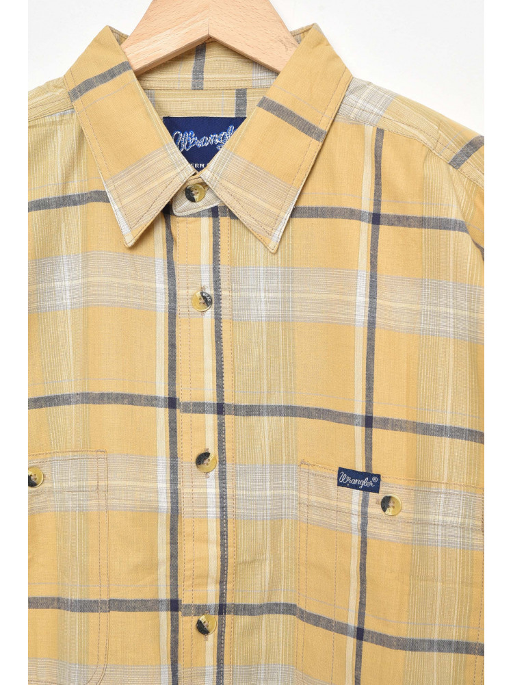 Рубашка мужская батальная желтого цвета в клетку 175024C