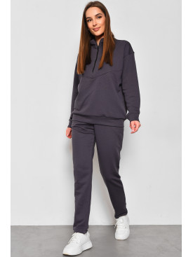 Спортивный костюм женский темно-серого цвета 3837 175029C Спортивный костюм женский темно-серого цвета 3837 175029C