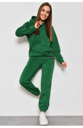 Спортивний костюм жіночий трійка на флісі  зеленого кольору 3383 175068C