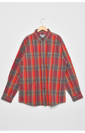 Рубашка мужская батальная красного цвета в клеточку 88-48 175106C