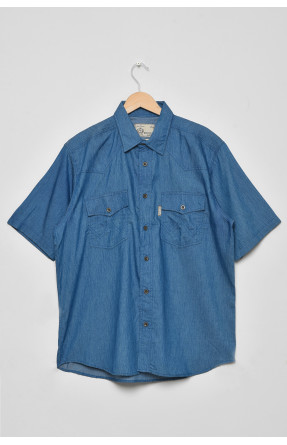 Сорочка чоловіча батальна джинсова синього кольору K138 175174C