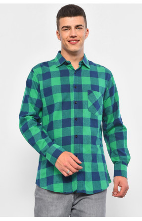 Рубашка мужская зеленого цвета в клетку 08 175199C
