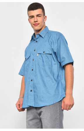 Рубашка мужская батальная джинсовая голубого цвета K138А 175201C
