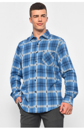 Рубашка мужская синего цвета в клетку 175205C