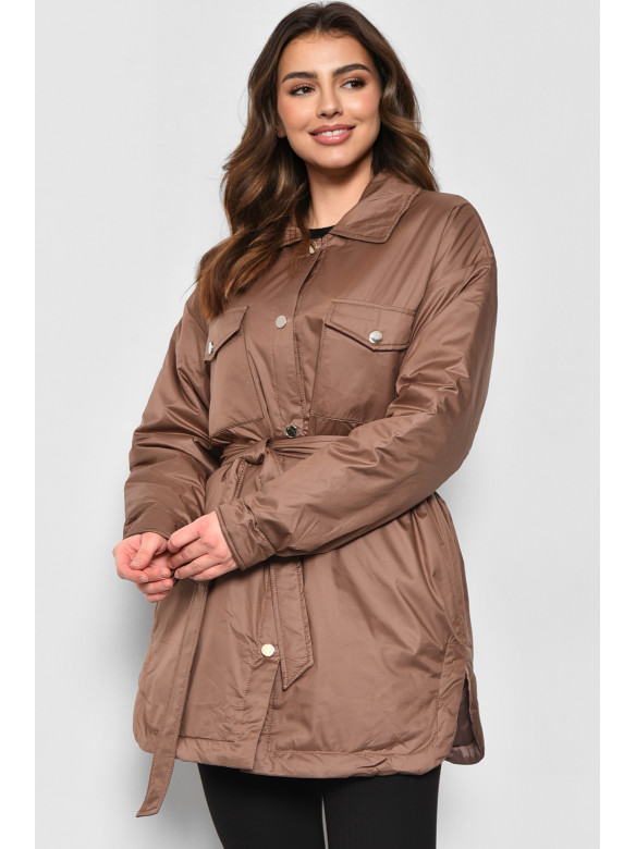 Куртка жіноча демісезонна коричневого кольору 1308 175270C