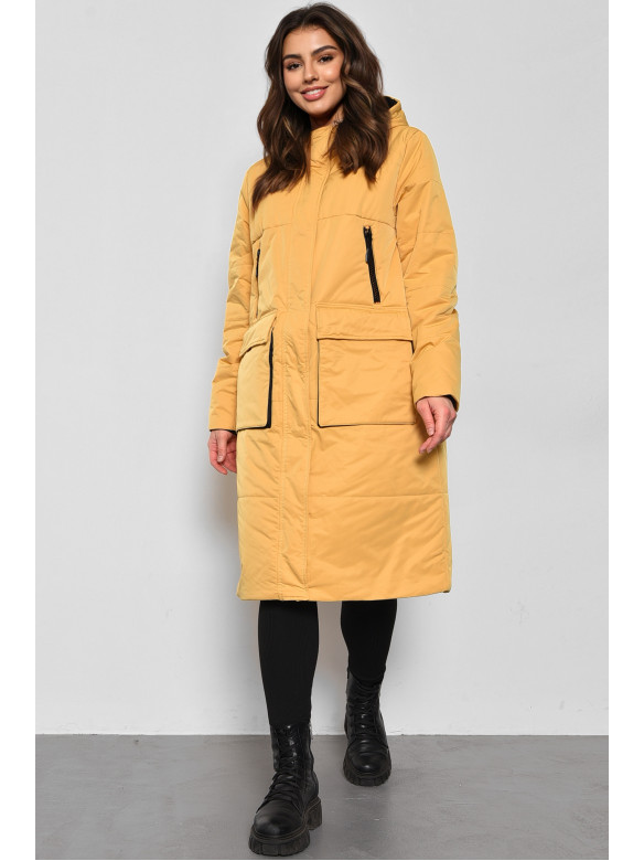 Куртка женская демисезонная желтого  цвета 303 175273C