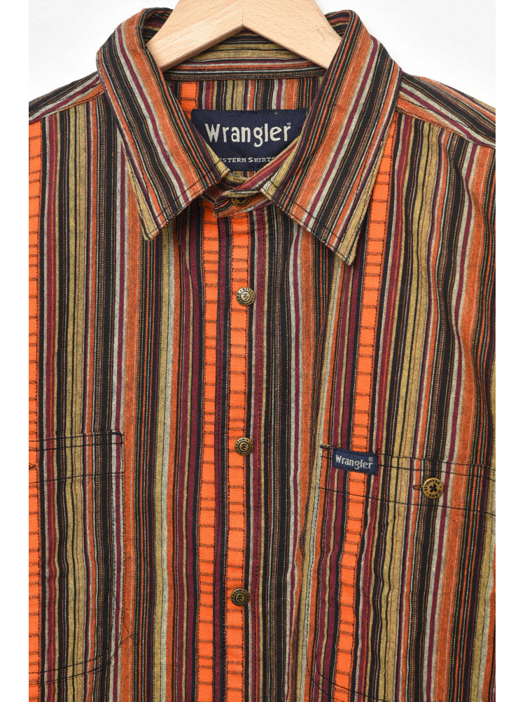 Рубашка мужская батальная коричневого цвета в полоску 307 175314C
