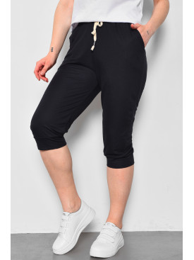 Бриджи женские полубатальные черного цвета 780-2 175446C