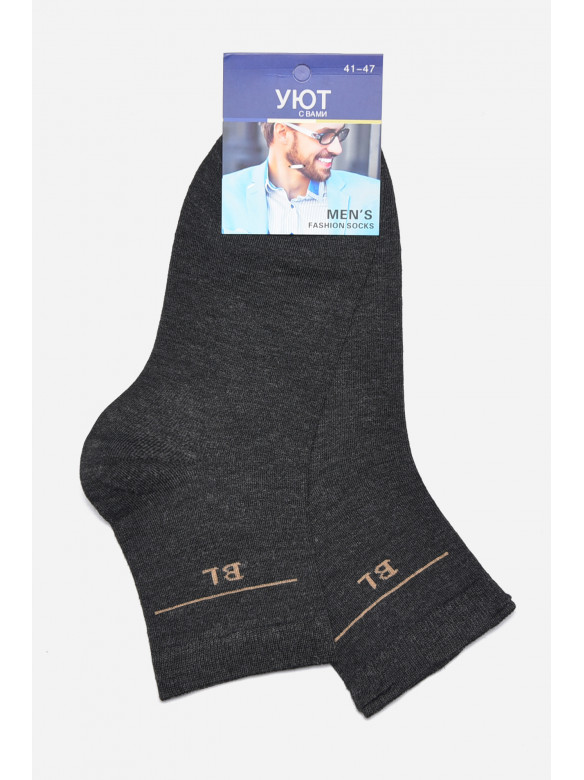 Шкарпетки чоловічі демісезонні темно-сірого кольору 23-8 175532C