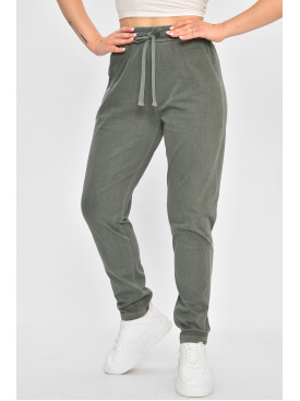 Джинси жіночі напівбатальні прямі зеленого кольору 561-1 175718C