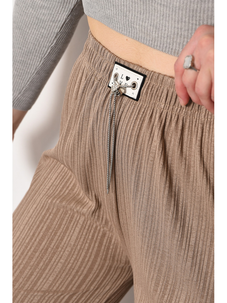 Штани жіночі розкльошені бежевого кольору 9831-1 175776C