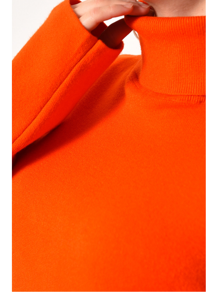 Свитер женский полубатальный оранжевого цвета 9752 175874C