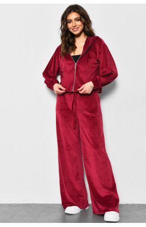 Спортивный костюм женский велюровый темно-розового цвета 1374 175885C