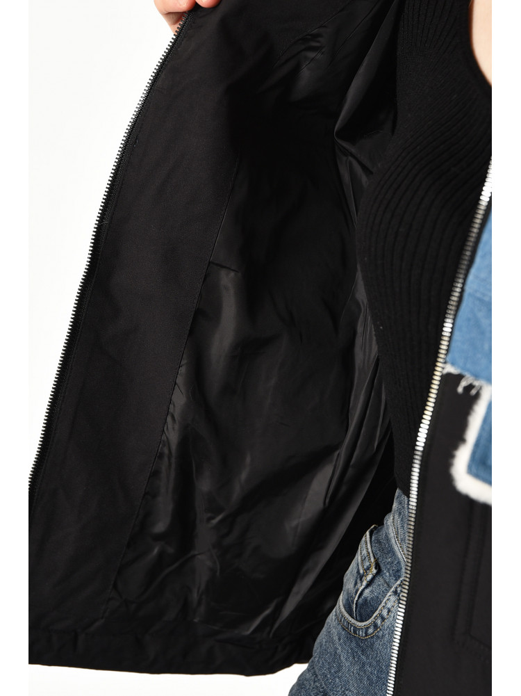 Куртка жіноча демісезонна чорно-блакитного  кольору 2211 175900C