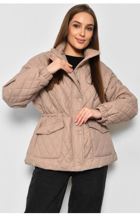 Куртка женская демисезонная темно-бежевого цвета 6397 175907C