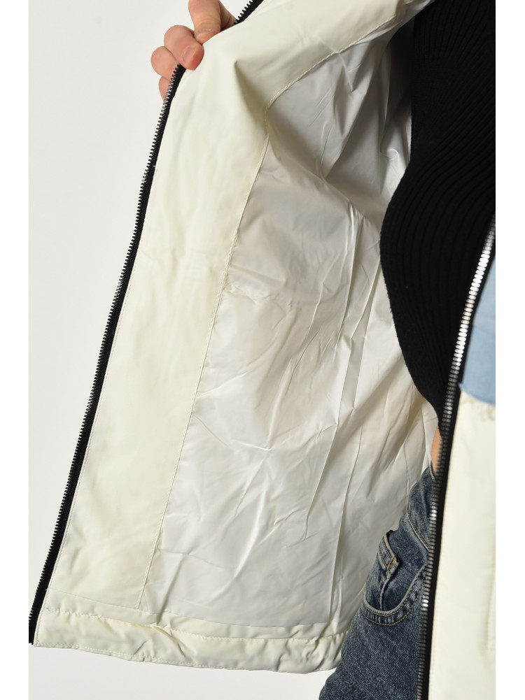 Куртка жіноча демісезонна молочного кольору 2211 175923C